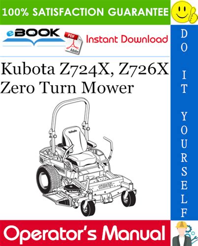 Kubota Z724x Z726x Zero Turn Mower Operators Manual Pdf Download