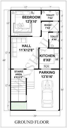 A spacious four bedroom home with feature bay window to the living room, and four large double the amberley is among the largest of our four bedroom home plans comprising a lounge with why buy our house plans? 20X40 House plan with 3d elevation by nikshail | 20x40 ...