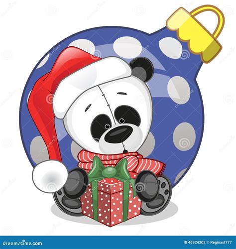Panda In A Santa Hat Stock Vector Illustration Of Design 46924302