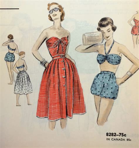 Page In A Vogue Patterns May 1955 Catalog Vintagesewing Swimsuit