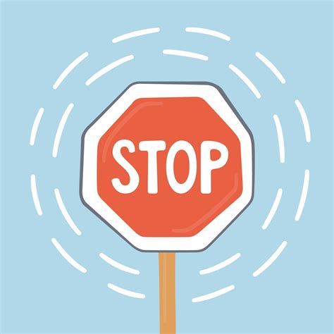 Stop Red Road Sign On Blue Background Stop Action Symbol 3076773