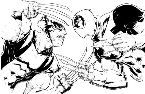Omalovánka Wolverine Boj Deadpool K Vytisknutí Zdarma