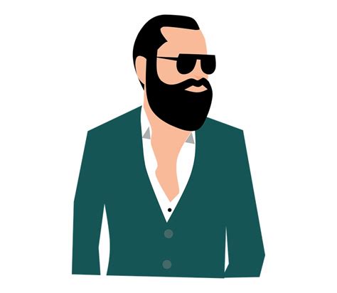 Portrait Adult People Man Beard Boldness Business Cartoon Clip Art Library