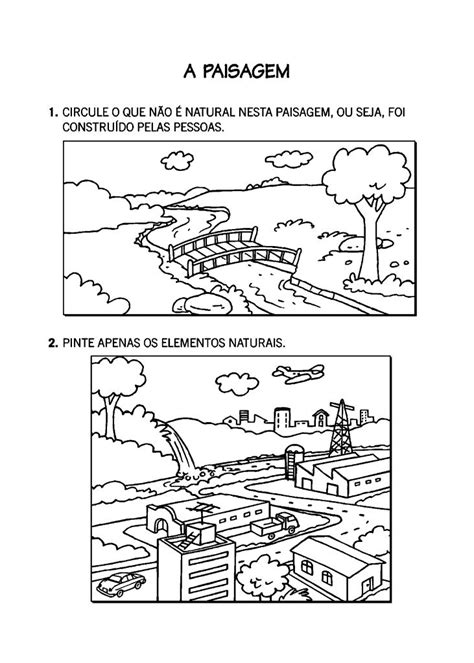 Atividades Sobre Paisagem Natural e Modificada Atividades de geografia Avaliação de geografia