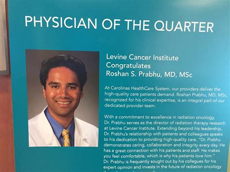 Dr Roshan Prabhu Selected As The Levine Cancer Institute Physician Of