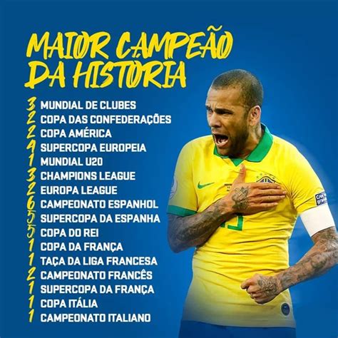 Jun 08, 2021 · declaração de daniel alves sobre a copa américa de 2019 foi tirada de contexto e usada como se o jogador estivesse defendendo jair bolsonaro e atacando tite DANIEL ALVES: O MAIOR CAMPEÃO DA HISTÓRIA