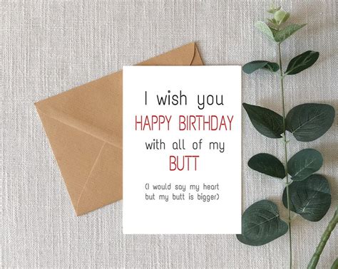 birthday butt card etsy