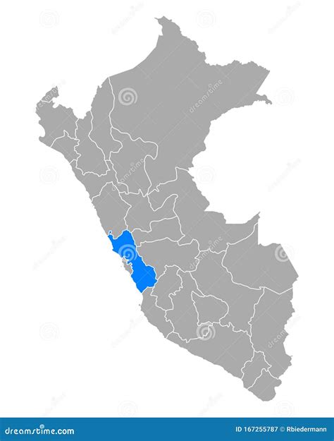 Map Of Region Lima In Peru Stock Vector Illustration Of Location