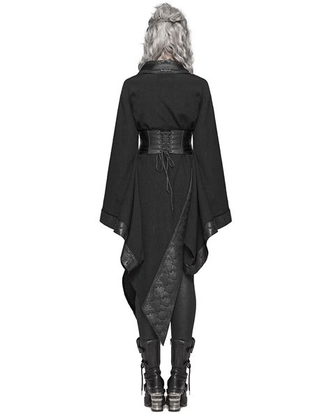 Punk Rave Gothic Apocalyptic Asymmetric Kimono Dress Jacket Corset