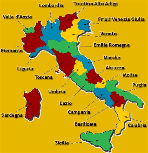 Le 20 regioni d'italia costituiscono il primo livello di suddivisione territoriale dello stato italiano nonché un ente pubblico dotato di autonomia politica e amministrativa sancita e limitata principalmente dalla costituzione della repubblica italiana (art. CARTINA ITALIA REGIONI E MARI - Wroc?awski Informator ...