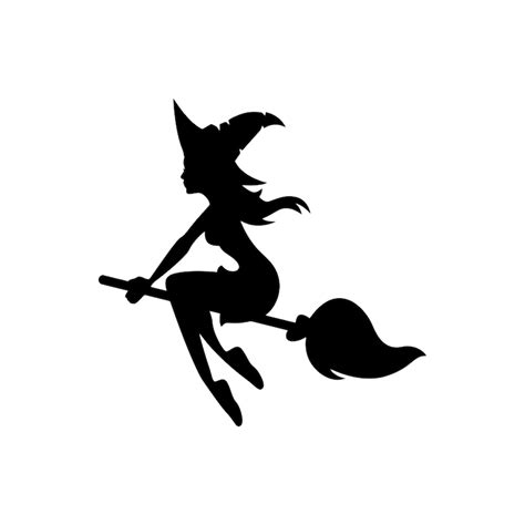 Witch On Broomstick Vinyl Decal Sticker V2 Flying Halloween Etsy