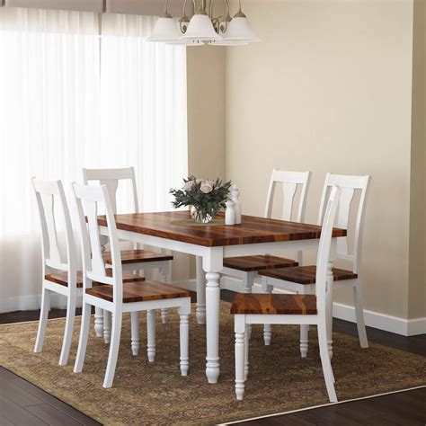 The top countries of suppliers are indonesia, china, and india, from which the percentage of wood. Proberta Two Tone Solid Wood Rustic Dining Table and Chair Set