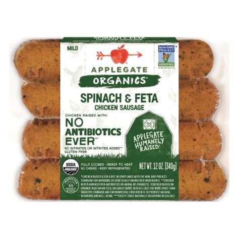 Applegate Organic Spinach Feta Chicken Sausage Oz Kroger
