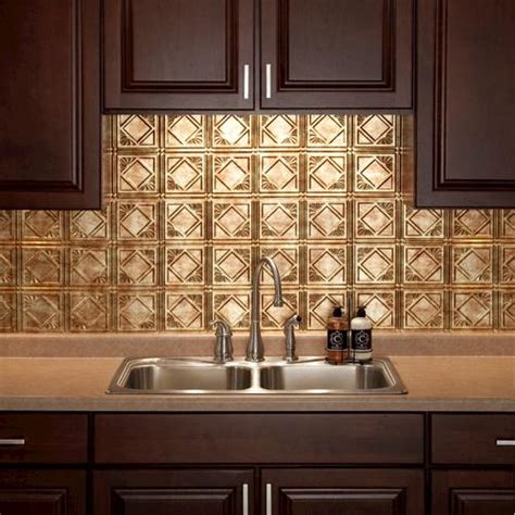 Inset niche with penny tiles, marble base and subway tile wall. FASADE Traditional 4 - 18" x 24" PVC Backsplash Panel at ...