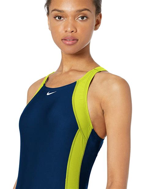 Nike Swim Womens Fast Back One Piece Swimsuit Bright Blue Size 40