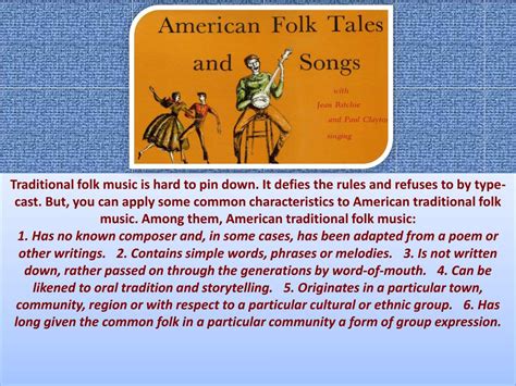 Ppt American Folk Songs And Their History Powerpoint Presentation
