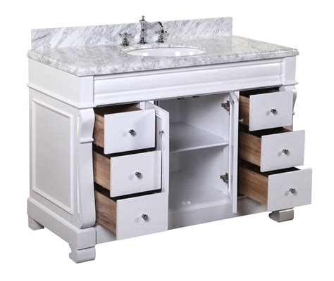 Westminster 48 White Bathroom Vanity With Carrara Marble Top