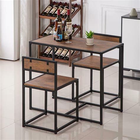 3 Piece Bar Table With 2 Bar Stools Dining Table Set Kitchen Counter