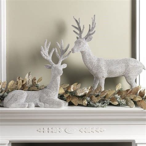 Set Of 2 Rhinestone Deer 32 Christmas Decor Raz Imports Centerpiece