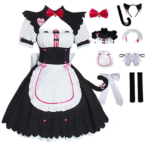 Buy Women Maid Outfit Cosplay Anime Neko Black And White Maid Dress Cat