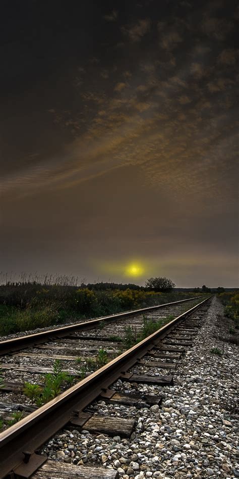 1080x2160 Railroad At Sunset One Plus 5thonor 7xhonor View 10lg Q6