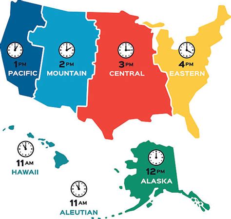 United States Time Zone Map Illustrations Royalty Free Vector Graphics