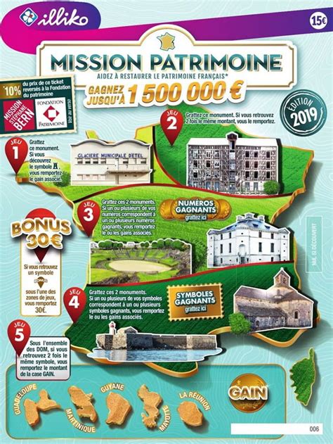 le nouveau mission patrimoine fdj à 15 € toujours gagnant