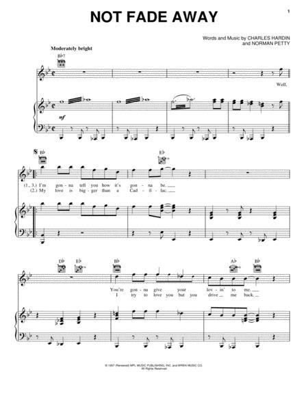 Not Fade Away By Buddy Holly Digital Sheet Music For Pianovocal