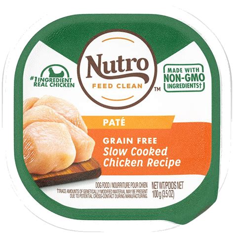 Shop for more wet cat food available online at walmart.ca. Nutro Grain-Free Slow Cooked Chicken Recipe Adult Pate Dog ...