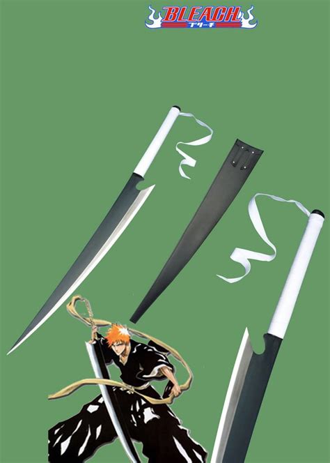 Das stichblatt und alle beschläge sind aus metall gefertigt.gesamtlänge. Bleach Ichigo Shikai Cutting Moon Zangetsu Anime Schwert ...