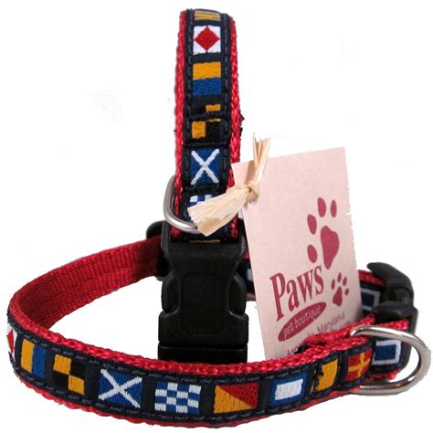 Nautical Flag Dog Collars At Small Dog Collars