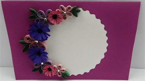 The basics of making a handmade greeting card. How to make a greeting card with quilling flowers DIY ...