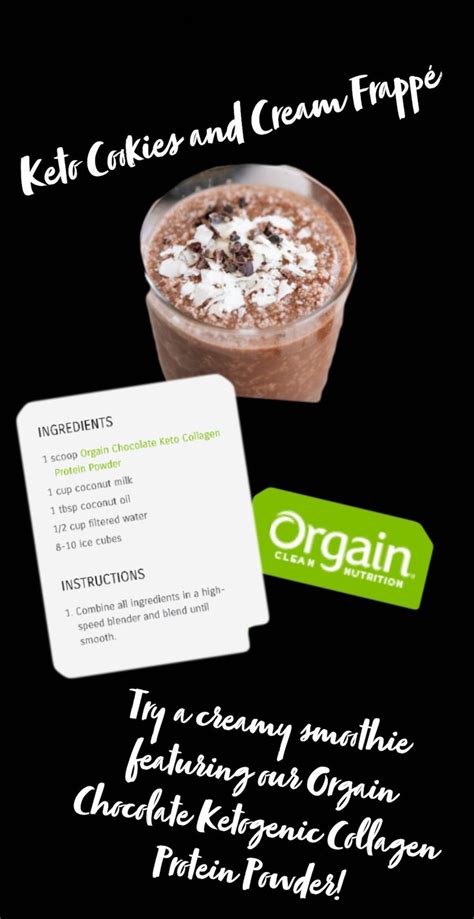 With ingredients like stevia, collagen peptides, . Keto Cookies and Cream Frappe | Organic protein powder
