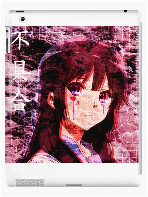 Glitch Sad Japanese Anime Aesthetic Ipad Cases And Skins By Poserboy Redbubble