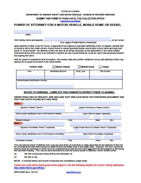 Florida Mobile Home Title Transfer Form