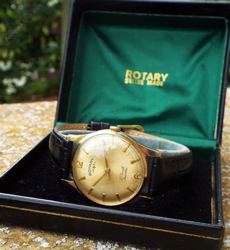 Antiques Atlas Gents Boxed 9ct Gold Rotary Wrist Watch 1961