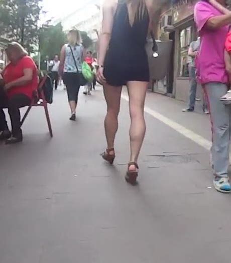 Her Calves Muscle Legs Girl With Stunning Calves Walking Down The Street
