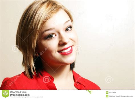 happy youthful woman stock image image of confident 35311893