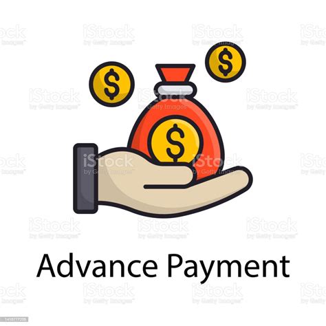 Advance Payment Vector Filled Outline Icon Design Illustration