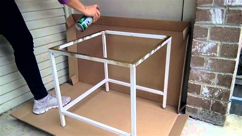 Use an old armoire or even a outdated tv cabinet this idea is genius. ikea gold coffee table hack - YouTube