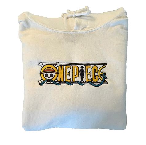 Embroidered One Piece Anime Hoodie Etsy