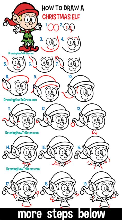 How To Draw An Elf For Christmas Easy Step By Step Drawing Lesson For
