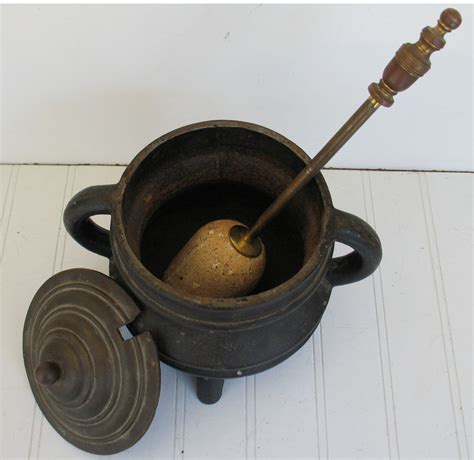 Antique Cast Iron And Brass Fire Starter Pot Smudge Pot Etsy