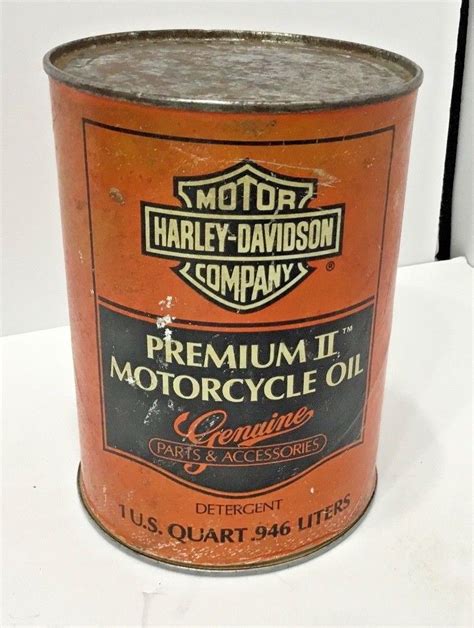 Rare Vintage Harley Davidson Motorcycle Quart Cardboard Oil Can Made