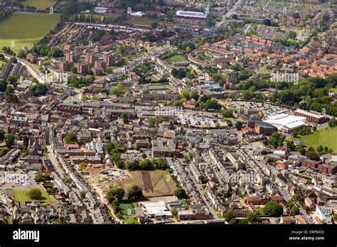 Aerial View Of Newmarket Town Centre In Suffolk Uk Stock Photo Alamy