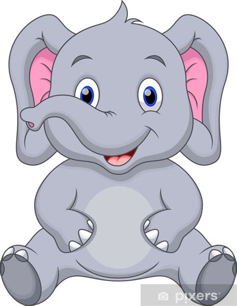 Fototapete Cute Baby Elefant Cartoon Pixersde