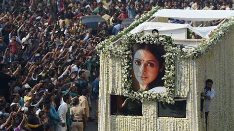 thousands bid farewell to legendary bollywood actress sridevi video dailymotion