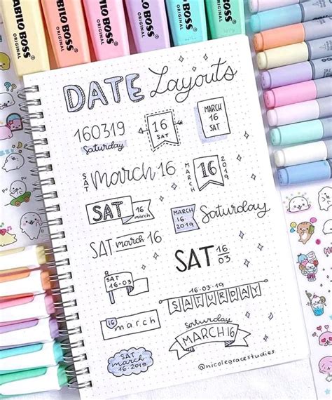 We Absolutely Adore These Date Layout Ideas By Ignicolegracestudies