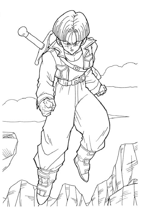 Trunks feeling unfulfilled in his office life. Coloring page Dragon Ball Z Dragon Ball Z | Cartoon ...
