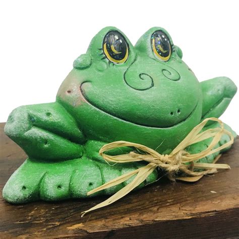 Ceramic Frog Handmade Frog Ceramic Frog Figurine Garden Etsy